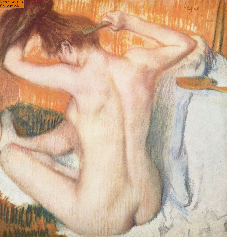 Frau bei der Toilette nach Degas Gemäldeimitation